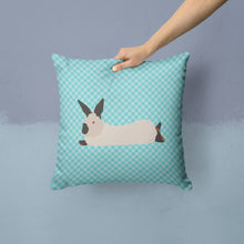 Load image into Gallery viewer, California White Rabbit Blue Check Throw Pillow - 14x14 Decorative Pillow – Art for Your Home &amp; Patio BB8141PW1414