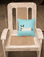Load image into Gallery viewer, California White Rabbit Blue Check Fabric Decorative Pillow BB8141PW1818