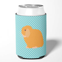 Load image into Gallery viewer, Holland Lop Rabbit Blue Check Can or Bottle Hugger BB8142CC