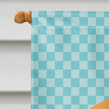 Load image into Gallery viewer, Holland Lop Rabbit Blue Check Flag Canvas House Size BB8142CHF