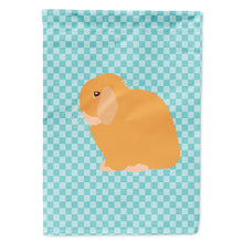 Load image into Gallery viewer, Holland Lop Rabbit Blue Check Flag Canvas House Size BB8142CHF
