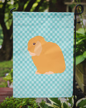 Load image into Gallery viewer, Holland Lop Rabbit Blue Check Garden Flag - Outdoor Decorative Yard Flag