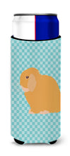 Load image into Gallery viewer, Holland Lop Rabbit Blue Check   Hugger for slim cans