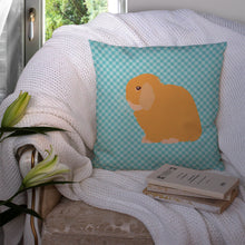 Load image into Gallery viewer, Holland Lop Rabbit Blue Check Throw Pillow - 14x14 Decorative Pillow – Art for Your Home &amp; Patio BB8142PW1414