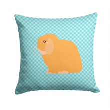 Load image into Gallery viewer, Holland Lop Rabbit Blue Check Throw Pillow - 14x14 Decorative Pillow – Art for Your Home &amp; Patio BB8142PW1414