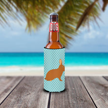 Load image into Gallery viewer, Rex Rabbit Blue Check   Hugger for slim cans