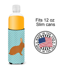 Load image into Gallery viewer, Rex Rabbit Blue Check   Hugger for slim cans
