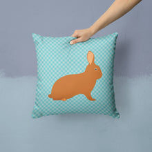 Load image into Gallery viewer, Rex Rabbit Blue Check Throw Pillow - 14x14 Decorative Pillow – Art for Your Home &amp; Patio BB8143PW1414