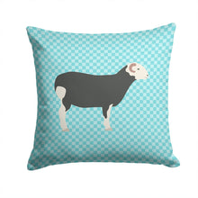Load image into Gallery viewer, Herwick Sheep Blue Check Throw Pillow - 14x14 Decorative Pillow – Art for Your Home &amp; Patio BB8144PW1414