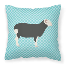 Load image into Gallery viewer, Herwick Sheep Blue Check Fabric Decorative Pillow BB8144PW1818