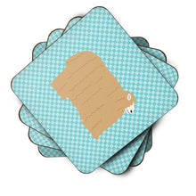 Load image into Gallery viewer, Lincoln Longwool Sheep Blue Check Foam Coaster  BB8145FC