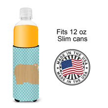 Load image into Gallery viewer, Lincoln Longwool Sheep Blue Check   Hugger for slim cans