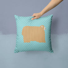 Load image into Gallery viewer, Lincoln Longwool Sheep Blue Check Throw Pillow - 14x14 Decorative Pillow – Art for Your Home &amp; Patio BB8145PW1414