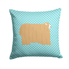 Load image into Gallery viewer, Lincoln Longwool Sheep Blue Check Throw Pillow - 14x14 Decorative Pillow – Art for Your Home &amp; Patio BB8145PW1414