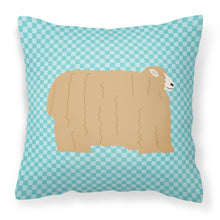 Load image into Gallery viewer, Lincoln Longwool Sheep Blue Check Fabric Decorative Pillow BB8145PW1818