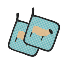 Load image into Gallery viewer, Suffolk Sheep Blue Check Pot Holders - Set of 2 - Heat-Resistant Kitchen Essentials BB8146PTHD