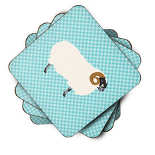 Load image into Gallery viewer, Scottish Blackface Sheep Blue Check Foam Coaster  BB8147FC