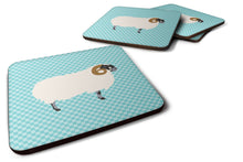 Load image into Gallery viewer, Scottish Blackface Sheep Blue Check Foam Coaster  BB8147FC