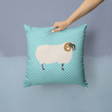 Load image into Gallery viewer, Scottish Blackface Sheep Blue Check Throw Pillow - 14x14 Decorative Pillow – Art for Your Home &amp; Patio BB8147PW1414