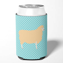 Load image into Gallery viewer, English Leicester Longwool Sheep Blue Check Can or Bottle Hugger BB8148CC
