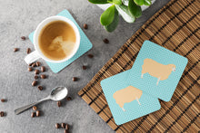 Load image into Gallery viewer, English Leicester Longwool Sheep Blue Check Foam Coaster  BB8148FC