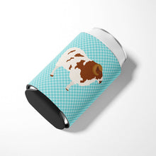 Load image into Gallery viewer, Jacob Sheep Blue Check Can or Bottle Hugger BB8149CC