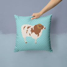 Load image into Gallery viewer, Jacob Sheep Blue Check Throw Pillow - 14x14 Decorative Pillow – Art for Your Home &amp; Patio BB8149PW1414