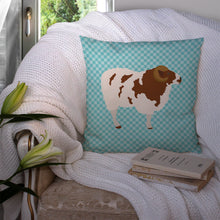 Load image into Gallery viewer, Jacob Sheep Blue Check Throw Pillow - 14x14 Decorative Pillow – Art for Your Home &amp; Patio BB8149PW1414