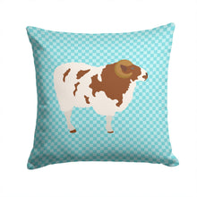 Load image into Gallery viewer, Jacob Sheep Blue Check Throw Pillow - 14x14 Decorative Pillow – Art for Your Home &amp; Patio BB8149PW1414