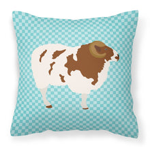 Load image into Gallery viewer, Jacob Sheep Blue Check Fabric Decorative Pillow BB8149PW1818
