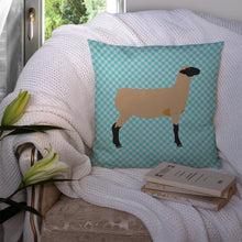 Load image into Gallery viewer, Hampshire Down Sheep Blue Check Throw Pillow - 14x14 Decorative Pillow – Art for Your Home &amp; Patio BB8150PW1414