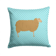 Load image into Gallery viewer, East Friesian Sheep Blue Check Throw Pillow - 14x14 Decorative Pillow – Art for Your Home &amp; Patio BB8151PW1414