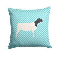 Load image into Gallery viewer, Dorper Sheep Blue Check Throw Pillow - 14x14 Decorative Pillow – Art for Your Home &amp; Patio BB8152PW1414