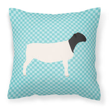 Load image into Gallery viewer, Dorper Sheep Blue Check Fabric Decorative Pillow BB8152PW1818