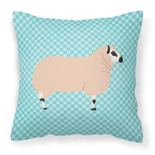 Load image into Gallery viewer, Kerry Hill Sheep Blue Check Fabric Decorative Pillow BB8153PW1818