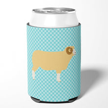 Load image into Gallery viewer, Horned Dorset Sheep Blue Check Can or Bottle Hugger BB8154CC
