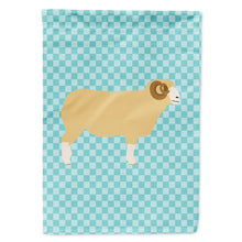 Load image into Gallery viewer, Horned Dorset Sheep Blue Check Flag Canvas House Size BB8154CHF
