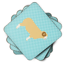 Load image into Gallery viewer, Horned Dorset Sheep Blue Check Foam Coaster  BB8154FC