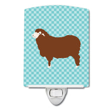 Load image into Gallery viewer, Merino Sheep Blue Check Ceramic Night Light BB8155CNL