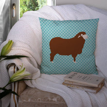Load image into Gallery viewer, Merino Sheep Blue Check Throw Pillow - 14x14 Decorative Pillow – Art for Your Home &amp; Patio BB8155PW1414