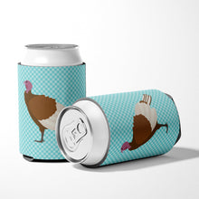 Load image into Gallery viewer, Bourbon Red Turkey Hen Blue Check Can or Bottle Hugger BB8156CC