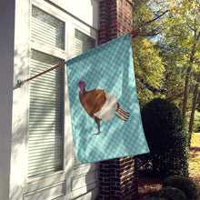 Load image into Gallery viewer, Bourbon Red Turkey Hen Blue Check Flag Canvas House Size BB8156CHF