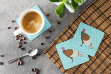 Load image into Gallery viewer, Bourbon Red Turkey Hen Blue Check Foam Coaster  BB8156FC