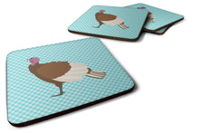 Load image into Gallery viewer, Bourbon Red Turkey Hen Blue Check Foam Coaster  BB8156FC