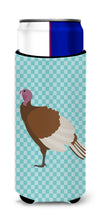 Load image into Gallery viewer, Bourbon Red Turkey Hen Blue Check   Hugger for slim cans