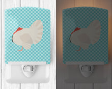 Load image into Gallery viewer, White Holland Turkey Blue Check Ceramic Night Light BB8157CNL
