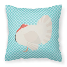 Load image into Gallery viewer, White Holland Turkey Blue Check Fabric Decorative Pillow BB8157PW1818
