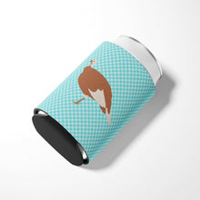 Load image into Gallery viewer, Jersey Buff Turkey Hen Blue Check Can or Bottle Hugger BB8158CC