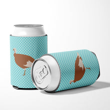 Load image into Gallery viewer, Jersey Buff Turkey Hen Blue Check Can or Bottle Hugger BB8158CC