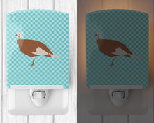 Load image into Gallery viewer, Jersey Buff Turkey Hen Blue Check Ceramic Night Light BB8158CNL